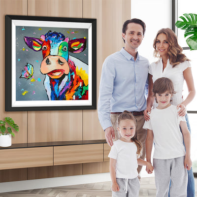 Bunte Cartoon Kuh Diamond Painting