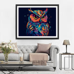 Bunte Eule im Dunkeln Diamond Painting