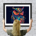 Bunte Eule im Dunkeln Diamond Painting