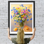 Bunte Gänseblümchen in Glasvase Diamond Painting