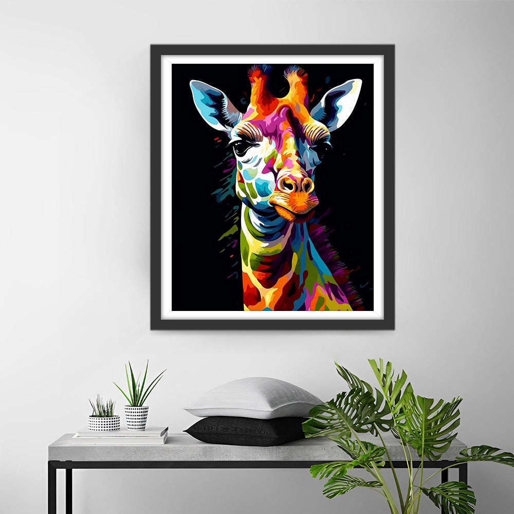 Bunte Giraffe im Dunkeln Diamond Painting