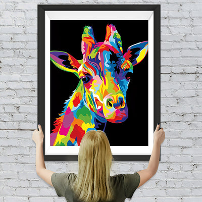 Bunte Giraffe im Dunkeln Diamond Painting