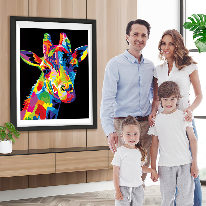 Bunte Giraffe im Dunkeln Diamond Painting