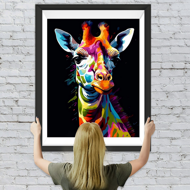 Bunte Giraffe im Dunkeln Diamond Painting