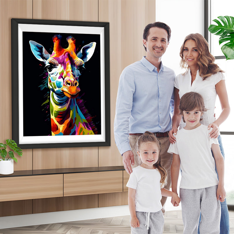 Bunte Giraffe im Dunkeln Diamond Painting