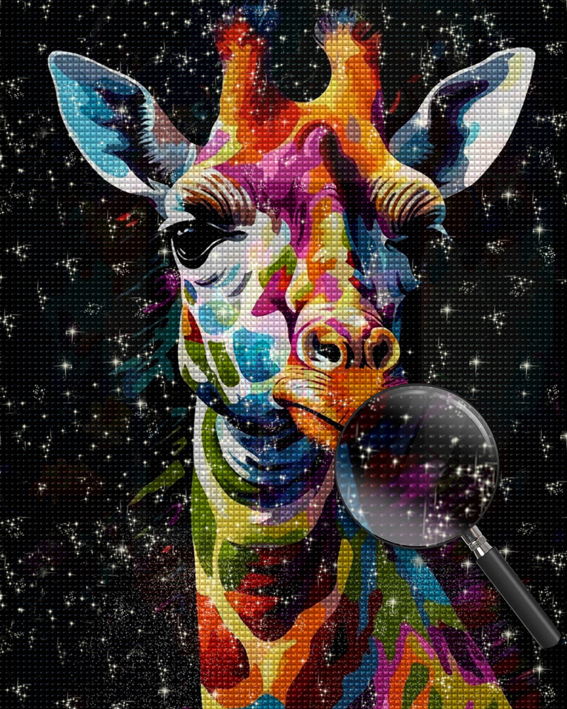 Bunte Giraffe im Dunkeln Diamond Painting