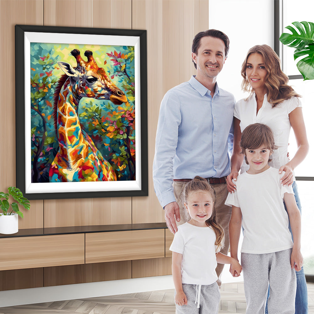 Bunte Giraffe im Wald Diamond Painting