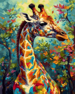 Bunte Giraffe im Wald Diamond Painting