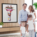 Bunte Giraffe mit rosa Sonnenbrille Diamond Painting