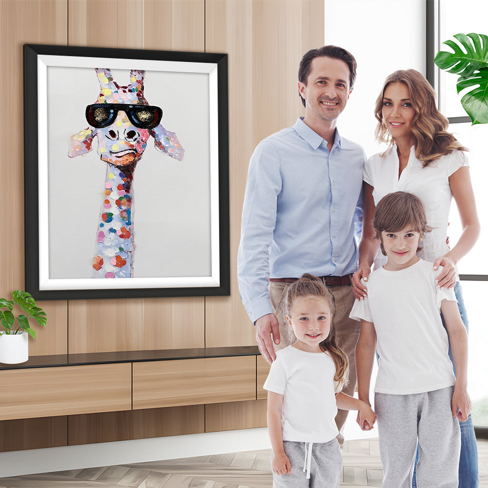 Bunte Giraffe mit schwarzer Sonnenbrille Diamond Painting