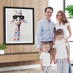 Bunte Giraffe mit schwarzer Sonnenbrille Diamond Painting