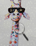 Bunte Giraffe mit schwarzer Sonnenbrille Diamond Painting