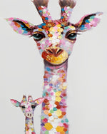 Bunte Giraffe Mutter und Tochter Diamond Painting