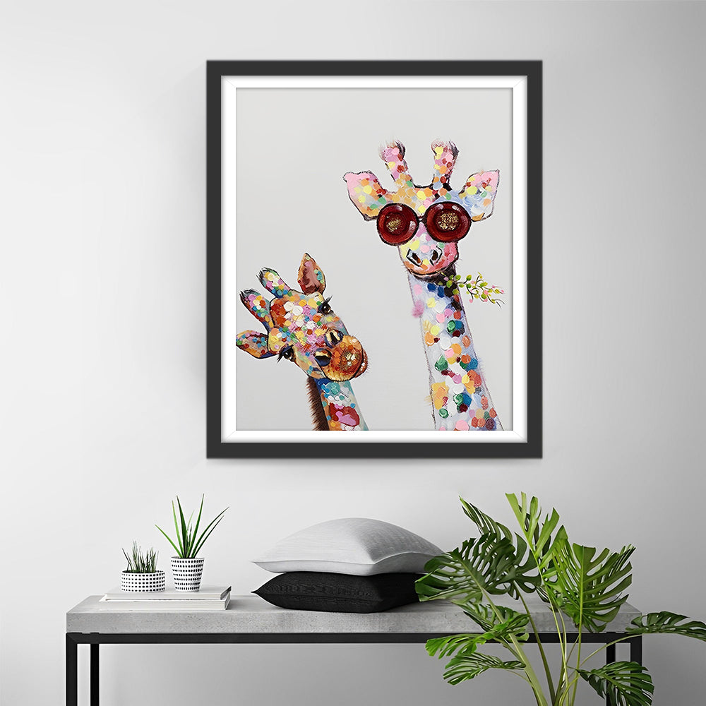 Bunte Giraffenfreunde Diamond Painting