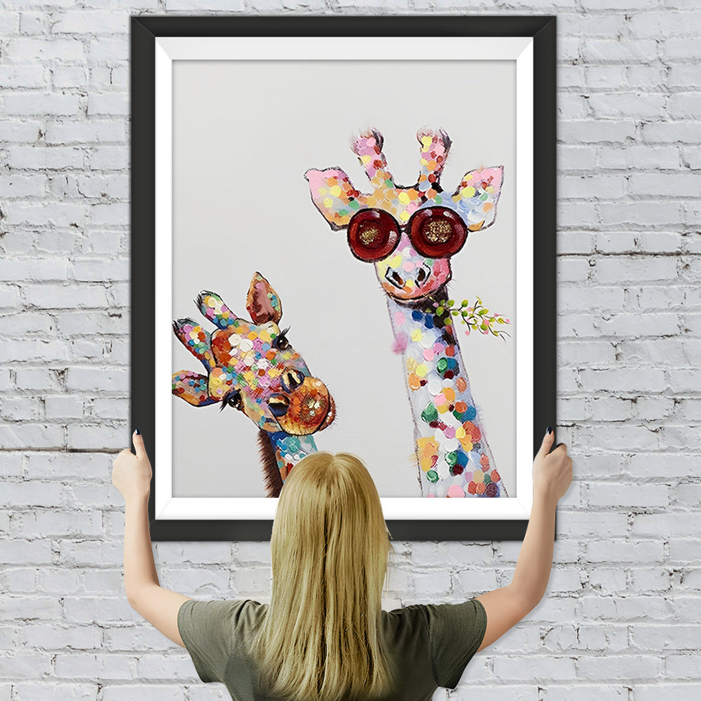 Bunte Giraffenfreunde Diamond Painting