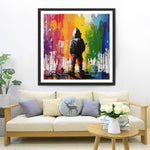 Bunte Graffiti Hintergrund des kleinen Jungen Diamond Painting