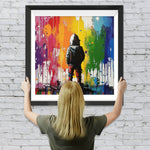 Bunte Graffiti Hintergrund des kleinen Jungen Diamond Painting