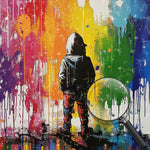 Bunte Graffiti Hintergrund des kleinen Jungen Diamond Painting