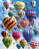 Bunte Heißluftballons schweben Diamond Painting