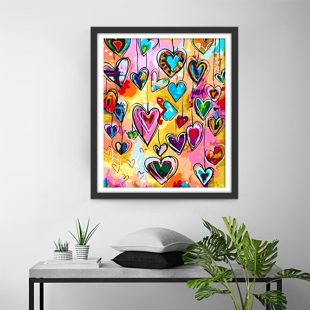Bunte Herz Halsketten Diamond Painting