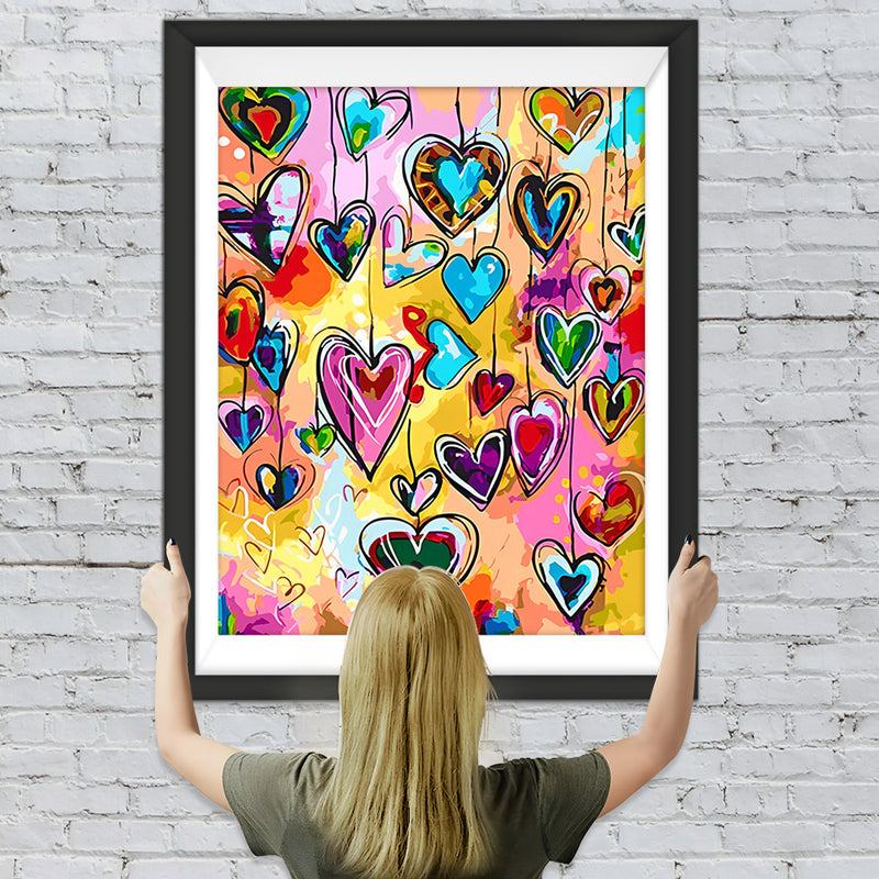 Bunte Herz Halsketten Diamond Painting