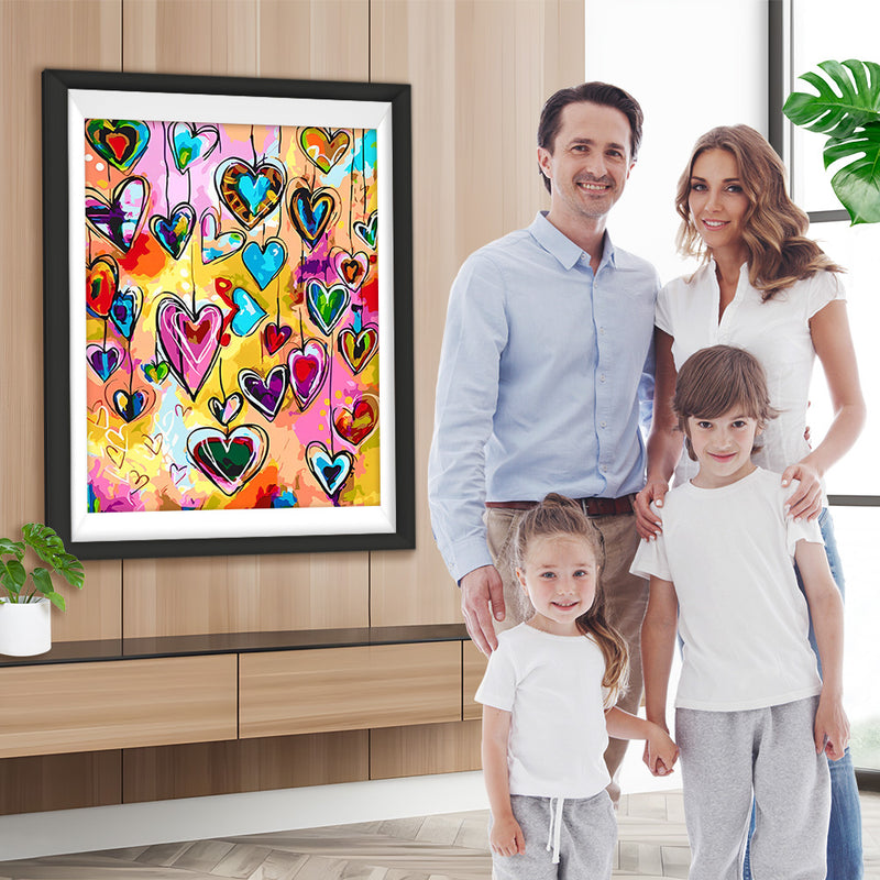 Bunte Herz Halsketten Diamond Painting