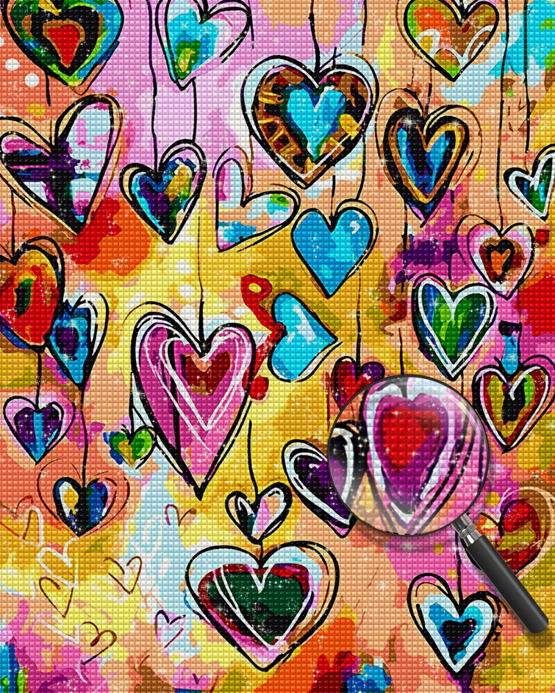 Bunte Herz Halsketten Diamond Painting