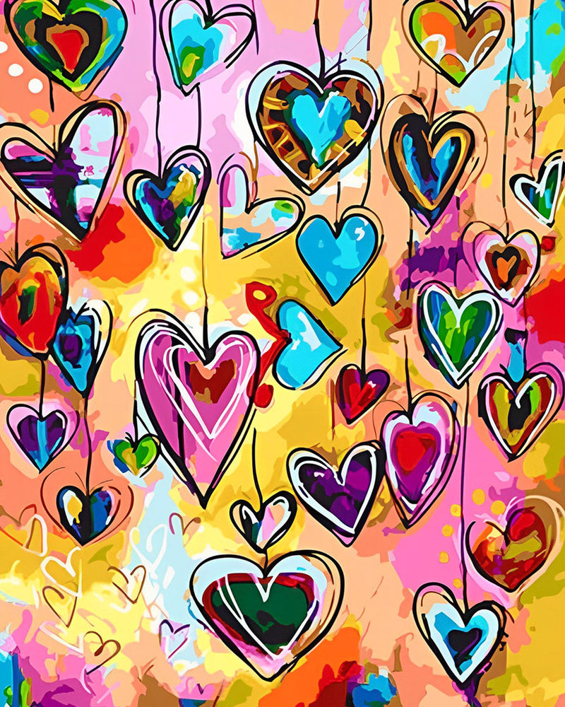 Bunte Herz Halsketten Diamond Painting