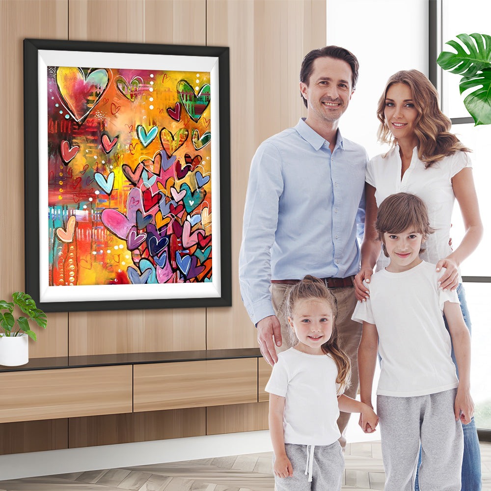 Bunte Herzen Diamond Painting