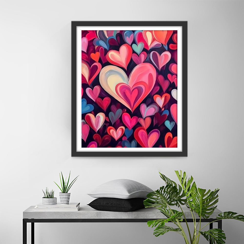 Bunte Herzen Diamond Painting