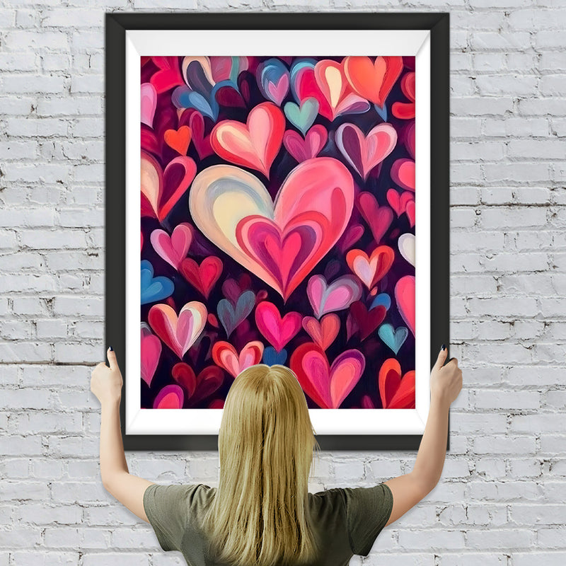 Bunte Herzen Diamond Painting