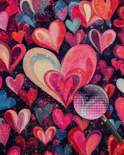 Bunte Herzen Diamond Painting