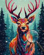 Bunte Hirsche im stillen Wald Diamond Painting