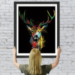 Bunte Hirsche in der Dunkelheit Diamond Painting