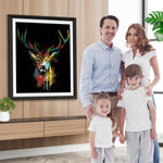 Bunte Hirsche in der Dunkelheit Diamond Painting