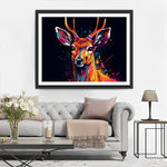 Bunte Hirsche in der Dunkelheit Diamond Painting