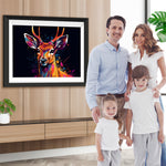 Bunte Hirsche in der Dunkelheit Diamond Painting