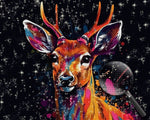 Bunte Hirsche in der Dunkelheit Diamond Painting
