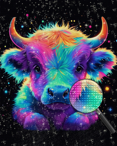 Bunte Hochlandkuh Baby Diamond Painting