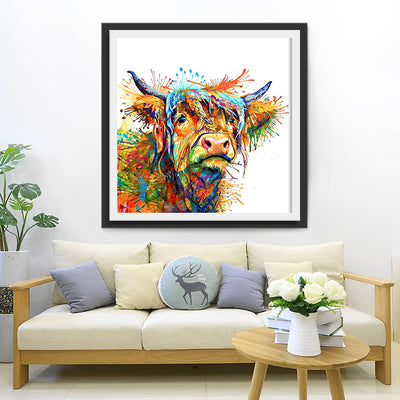 Bunte Hochlandrinder Diamond Painting