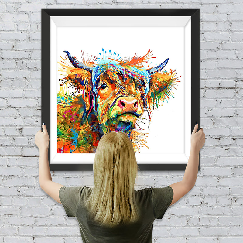 Bunte Hochlandrinder Diamond Painting