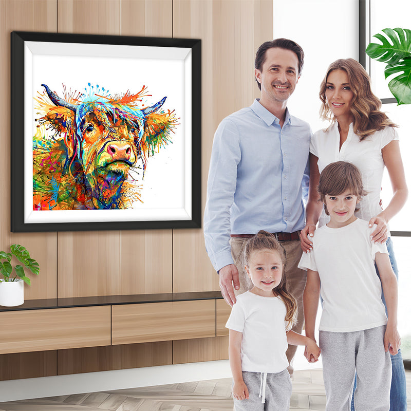 Bunte Hochlandrinder Diamond Painting