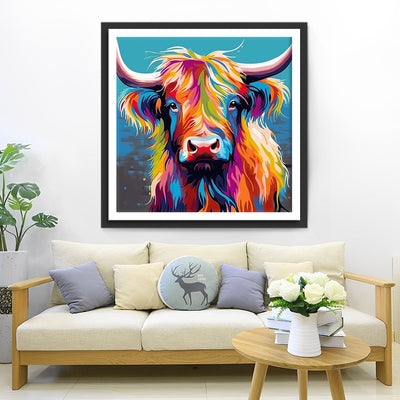 Bunte Hochlandrinder Diamond Painting