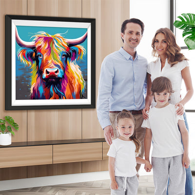 Bunte Hochlandrinder Diamond Painting
