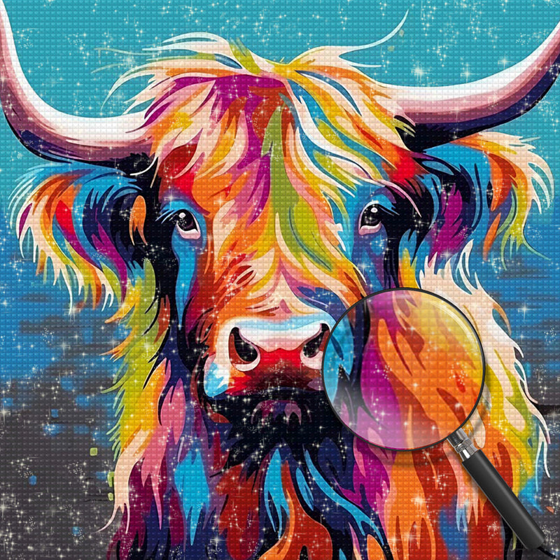 Bunte Hochlandrinder Diamond Painting