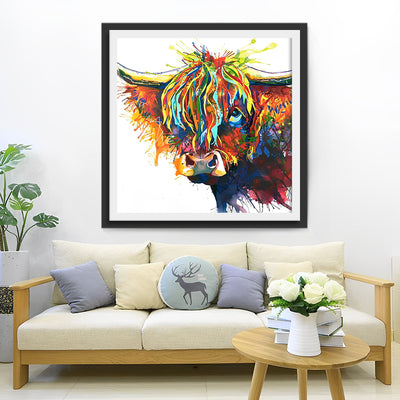 Bunte Hochlandrinder Diamond Painting