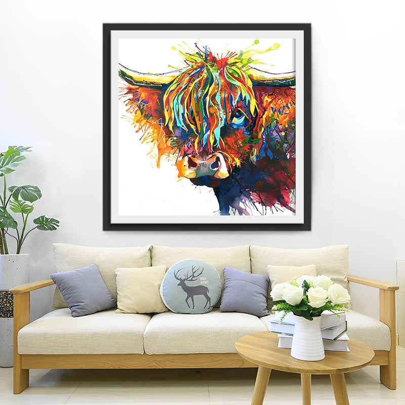 Bunte Hochlandrinder Diamond Painting