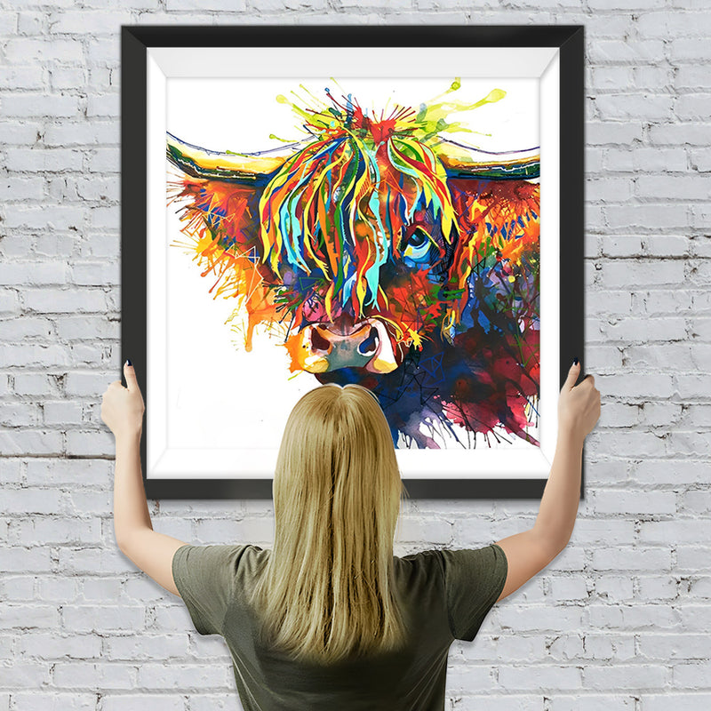 Bunte Hochlandrinder Diamond Painting