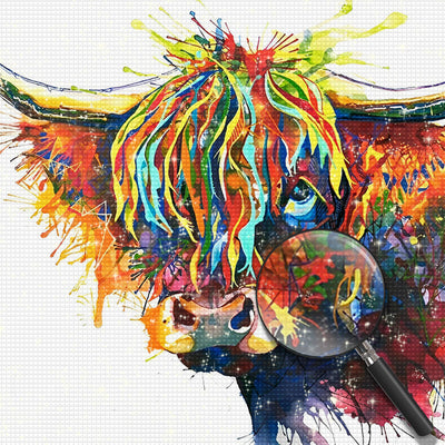 Bunte Hochlandrinder Diamond Painting