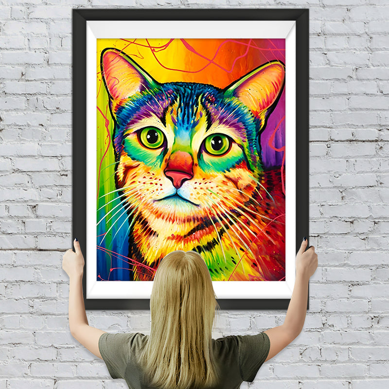 Bunte Katze Diamond Painting